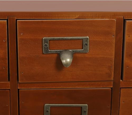 Drawers Apothecary Cabinet,Vintage Wooden Apothecary Storage Box - Multi-Level Drawer Organizer for Countertop - Traditional Card Catalog Cabinet for Home & Office Organization