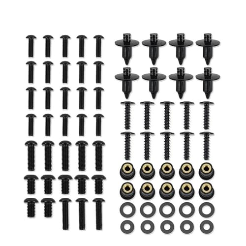 Tornillos de carenado para ZX-10R 2008-2010 juego de clips negros de acero inoxidable