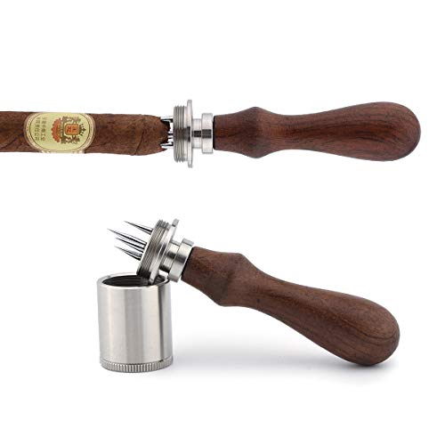 Cigar Punch Enhancer Tool, Sangle Sopffy Cigar Draw with Wooden Handle | Cigar Poker for Piercingï¼Œ Make Your Every Shot More Enjorable