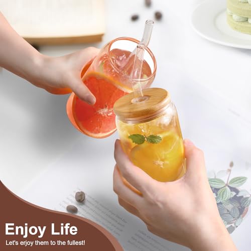DWTS DANWEITESI Glass Cups with Straws