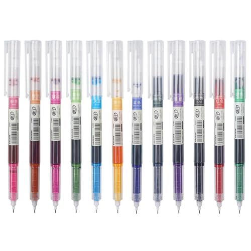12 bolígrafos de gel rápido secado 0.5mm punta fina miniatura 1