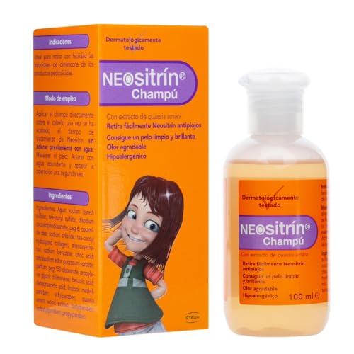 Neositrin, Champú Post Tratamiento Piojos, Limpieza Profunda y Brillo, Retira Fácilmente los Residuos, Hipoalergénico y Sin Insecticidas, A partir de 1 año, 100ml