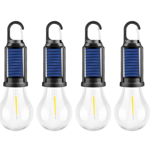 Bombilla Led Solar HookPro Lámpara solar recargable portátil con LED,senderismo y mochileros, Lámpara exterior