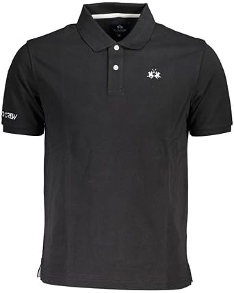 La Martina Black Cotton Men Polo Mens Shirt