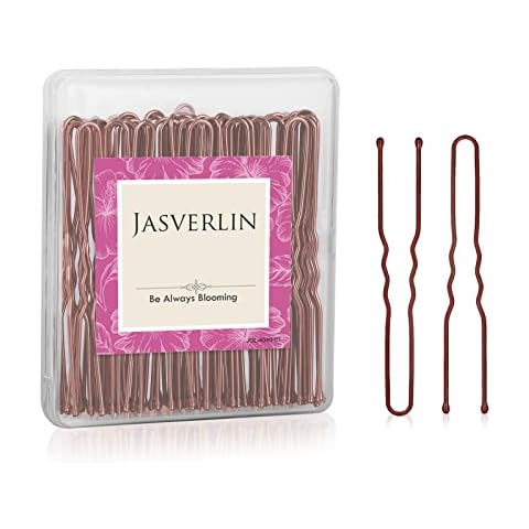 JASVERLIN Brown U Pins for Hair Styling Cover
