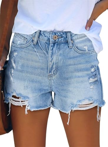 Image of MODARANI Denim Shorts for Women Distressed Jean Shorts Ripped Summer Hot Short