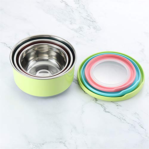 Pedeco 3-In-1 Stackable Stainless Steel & Silicone Food Storage Boxes - Bpa-Free,Non-Slip & Reusable Lunch Containers For Kids & Adults With Colorful Silicone Lids #TOP3