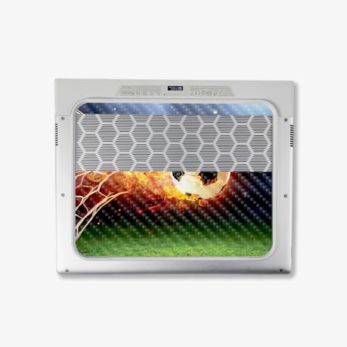 Image of MightySkins Carbon Fiber Skin Compatible with Alienware X14 R2 (2023) Full Wrap Kit - Flaming Soccer Ball | Protective, Durable Textured Carbon Fiber Finish | Easy to Apply | Made in The USA