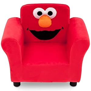Sesame street elmo upholstered chair by delta children red  urban country home decor
