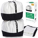 Springfield Studios Stackable Bed Sheet Organizers and Storage, Each Canvas Bag holds 2 sets of Queen or King Sheet/Duvet, perfect bed sheets organizer for linen closet, linen closet organizer