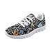 HUGS IDEA Chaussures de sport plates en mousse légère pour femme - Avec coussin d'air - Chaussures en maille - Pour infirmière, chien, flamant rose, tête de mort, chat, Mathématique, 38.5 EU