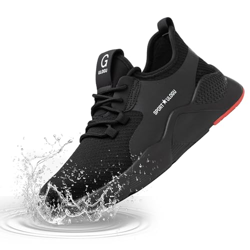 Image of Waterproof Steel Toe Shoes for Men Women Work Shoe Lightweight Safety Sneakers Comfortable Puncture Proof Shoe Zapatos Punta de Acero para Hombres Black