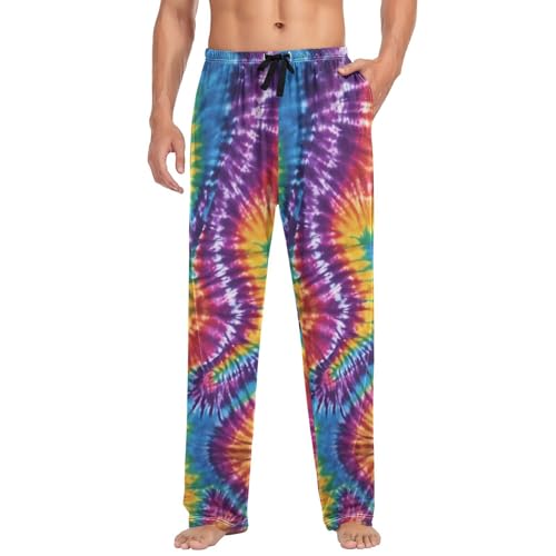Mens Pajama Pants, Tie Dye Swirl Sleep Pjs Bottom for Men, Lounge Pant with Pockets4