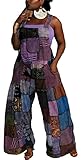 Ynaedita African Print Overalls Women Boho Baggy Dashiki Wide Leg Jumpsuit Romper Harem Pants with Pockets