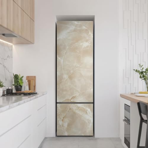 Sticker marbre naturel pour frigo 60x190 cm adhésif et résistant