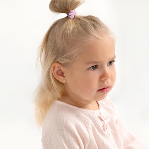 14k Yellow Gold Pink Enamel Round Screw Back Earrings With Clear Cubic Zirconia For Baby Girls and Toddlers - Children's Tiny Pink Earrings For Birthdays - Clear CZ Earrings for Kids2