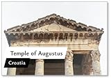 Dimensions : 53 x 80 mm Temple d\'Auguste à Pula, Croatie est un exemple extrêmement bien conservé de l\'architecture romaine. Design 1, aimant de réfrigérateur