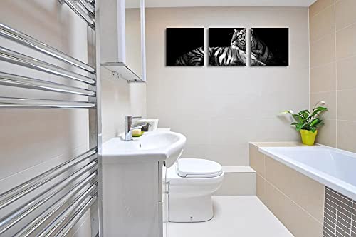 Nan Wind Black And White Wall Art Canvas Wildlife Wall Decor Feline Tiger Pictures On Wall Art For Home Office Decorations Living Room Bedroom And Kitchen Decor 3 Pcs Framed Canvas Prints 12X12Inches #TOP5