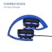 ELECDER i40 Headphones with Microphone Foldable Lightweight Adjustable Wired On Ear Headsets with 3.5mm Jack for Cellphones Laptop Computer Smartphones MP3/4 Kindle School (Black/Blue)
