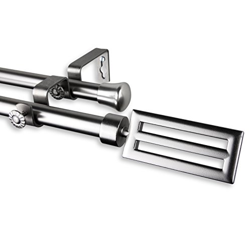 Rod Desyne Sterling Double Curtain Rod, 28-48", Satin Nickel