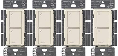 Lutron Caseta Smart Home Switch, Compatible with Alexa, Apple HomeKit, Google | 6-Amp, for Ceiling, Exhaust Fans, LED, Incandescent and Halogen Bulbs | PD-6ANS-LA | Light Almond 4-Pack, 4 Pack Lutron Caseta Smart Home Switch, Compatible with Alexa, Apple HomeKit, Google | 6-Amp, for Ceiling, Exhaust Fans, LED, Incandescent and Halogen Bulbs | PD-6ANS-LA | Light Almond 4-Pack, 4 Pack