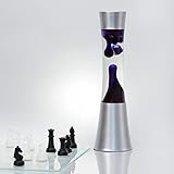 Attention : Ne jamais ( !) secouer ou tourner la lampe à lave chaude pendant son fonctionnement, car cela perturbe gravement le processus et peut provoquer une décoloration du liquide.| Ø : 110 mm | Hauteur : 390 mm