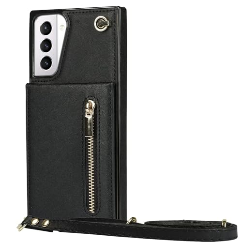 Samsung�p Galaxy S21 S23 FE S22 S24 S25 S26 Plus Note 20 Ultra �p�W�b�p�[�E�H���b�g�P�[�X �J�[�h�z���_�[ �������[�h �N���X�{�f�B ���U�[�J�o�[ (Galaxy S21 Ultra �p/�u���b�N