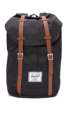 Herschel Retreat, Zaino Unisex Adulto, Black/Tan Synthetic Leather, Taglia unica