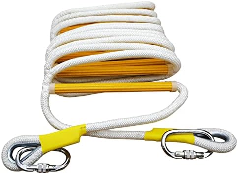 Fire Escape Rope Ladder 2-Story - 16 feet Emergency Escape Safety Ladder for Balcony Window Residential Home Apartment Railing, Reusable Rope Ladder with Sturdy Carabiners, Tested to 2000 Pounds