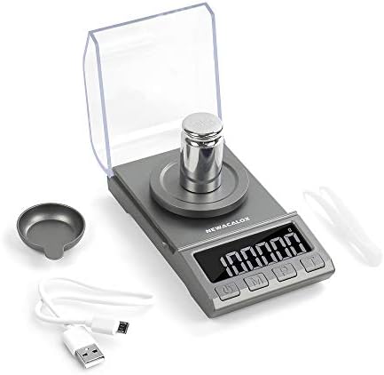 Digital Milligram Scale, 100g x 0.001g NEWACALOX Reloading High Precision Jewelry Scale,Portable Jewelry Scale with...