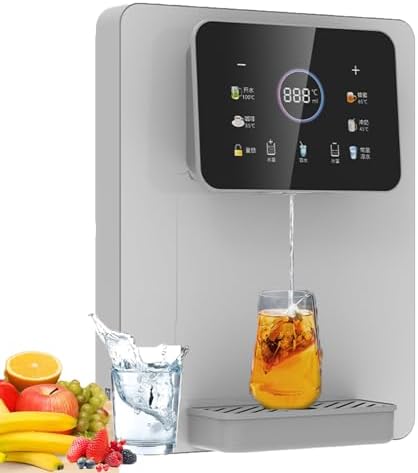 Smart Wall-Mounted Water Dispenser with Electronic Child Lock, Hot & Cold Water, Touch Screen Control, Quantitative Dispensing, Mains Fed, Black Finish