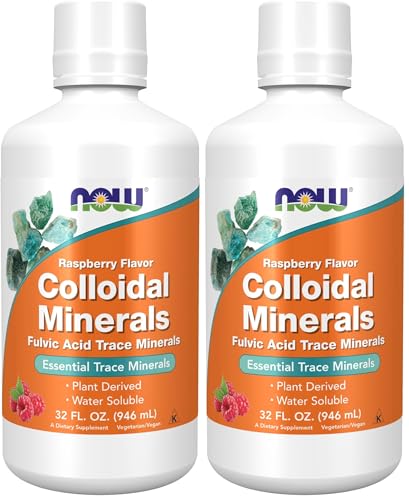 Image of NOW Foods Supplements,Colloidal Minerals Liquid,Plant Derived,Essential Trace Minerals,Raspberry,32-Ounce,(Pack of 2)