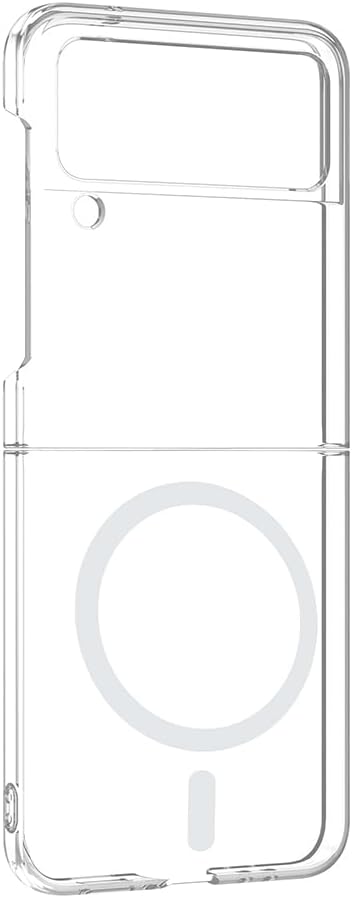 Samsung Galaxy Z Flip 4 İçin Kamera Korumalı Manyetik Şarj Özellikli Şeffaf Demy Sert PC Kapak