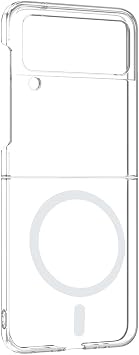Samsung Galaxy Z Flip 4 İçin Kamera Korumalı Manyetik Şarj Özellikli Şeffaf Demy Sert PC Kapak