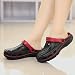 ChayChax Men's and Women's Arch Support Clogs Garden Shoes Slip-on Outdoor Beach Slippers with Removable Cushion Footbed, Black Red, 11-11.5 Women/9.5-10 Men