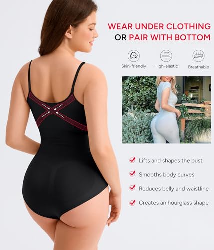 Nebility Shapewear for Women Tummy Control Shapewear Bodysuits Seamless Body Shaper Waist Trainer Snatched Body Suit2