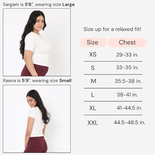 Image of Terractive Women's Cuddle Baby T - Soft Premium Cotton Half Sleeve Tee - Stretch Fit Tagless Comfort Lightweight Breathable Everyday Wear Casual Top for Lounging Layering or Outings