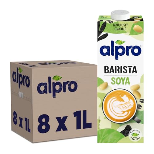 Alpro Bebida vegetal de soja barista, embalagem de 8 x 1 l