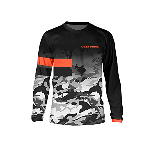 UGLY FROG Erwachsener Radsport Bekleidung- Herren Mountainbike Downhill Freeride BMX Trikot Shirt Motocross Lange Ärmel MTB/Downhill Cycling Jersey