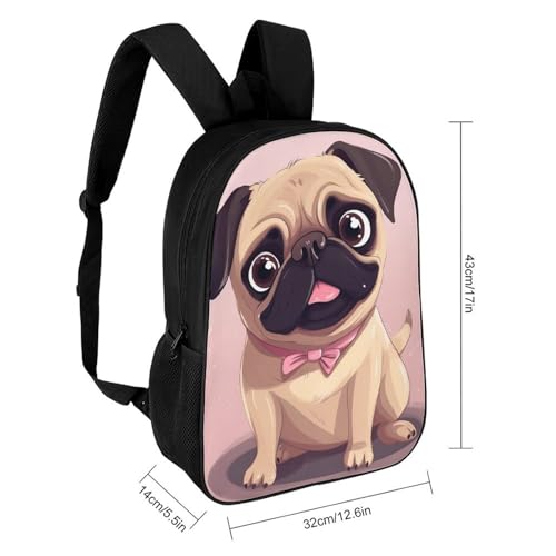 Fun Pug Dog Backpack for Men Women, Heavy Duty Backpack Large Capacity, Durable Lightweight Travel Daypack2
