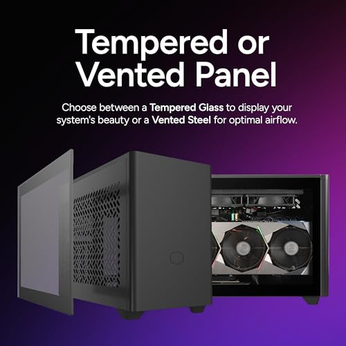 Image of Cooler Master NR200P V2 Mini-ITX PC Case Ready, SFX Fit PSU Ready to Install, 280mm AIO Support, 357mm Vertical GPU Mount, Designed Ready Nvidia RTX 5090 | AMD RX 9070 XT, Tempered Glass, DIY