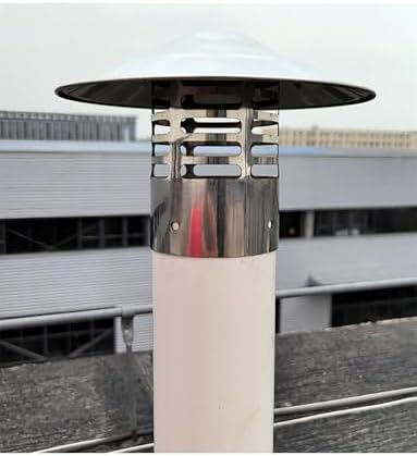 Adjustable Stainless Steel Chimney Cap 110-300mm, Rain & Downdraft Resistant Exhaust Cover for Rural Fireplaces & Farmhouse Stoves, Durable, Weatherproof, 20cm