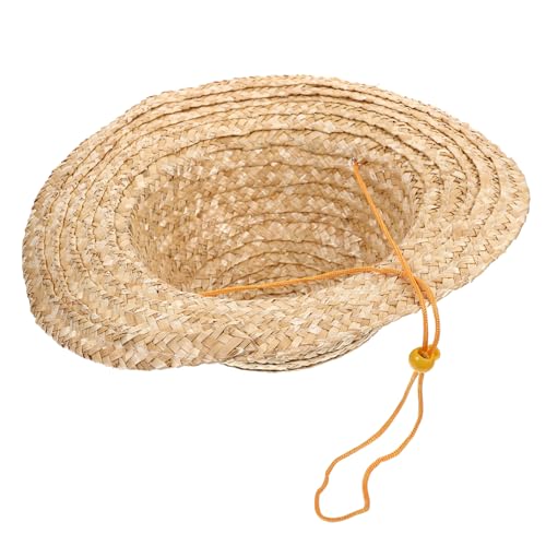 Adjustable Boys and Girls Straw Hat Beach Decor Woven Sun Protection Hat for Boys Beige
