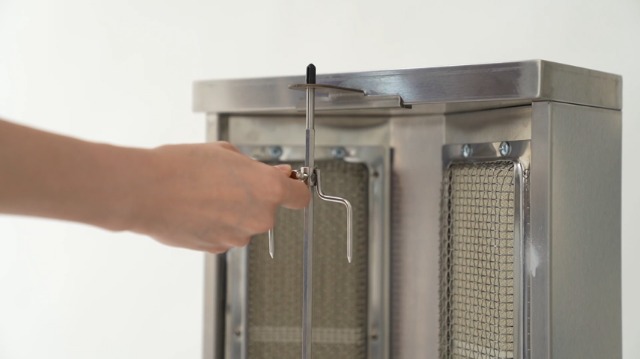 Shawarma Grill Machine, 2400W Electric Vertical Kebab Gyro Grill Machine, Rotisserie Broiler Machine with 2 Heating Tubes and Meat Catch Pan,barbecuestove