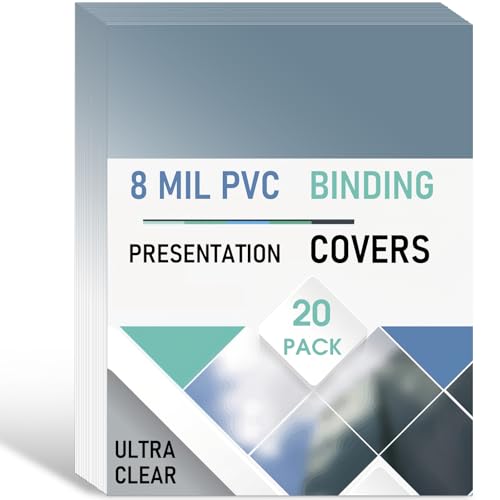 8 Mil PVC Binding Presentation Covers COIDEA Clear Report Covers for Binding Book Covers Presentation Document Binding for Business 8-1/2 x 11 Inches Letter Size 20 Pack