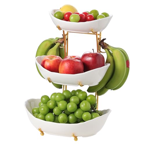 Leijosya Elegant 3-Tier Ceramic Serving Bowl Set...