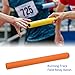 M METERXITY 6 Pack Relay Track Baton - Stainless Steel Hollow Tube with Sponge Cover, Apply to Team Building/Relay Races/Athletics Sports Game (Orange)