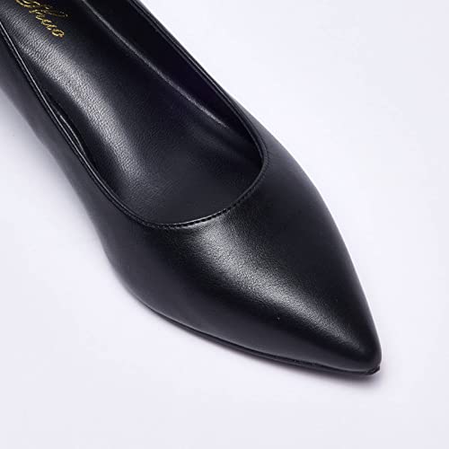 GENSHUO Womens Kitten Heels,Classic 2 Inch Low Heel Pumps Slip On Closed Pointed Toe Pumps Office Work Dress Heeled Pump Shoes4