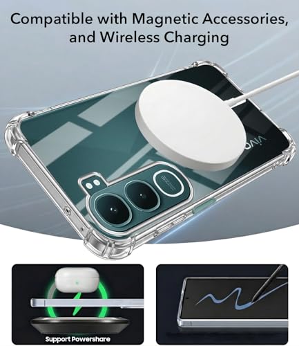 Image of Jkobi Shockproof Crystal-Clear Back Cover for Vivo Y31 5G (Magsafe Wireless Support | Drop & Camera Protection | Hard Polycarbonate)