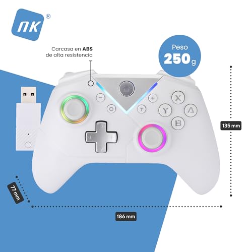 Mando inalámbrico Bluetooth NK negro y blanco para PC Switch y móviles 2